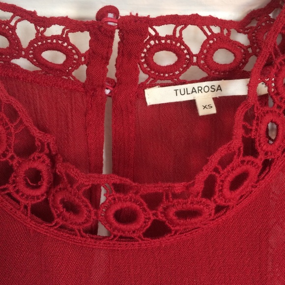 Tularosa Crimson Side Tie Blouse XS - Picture 8 of 8